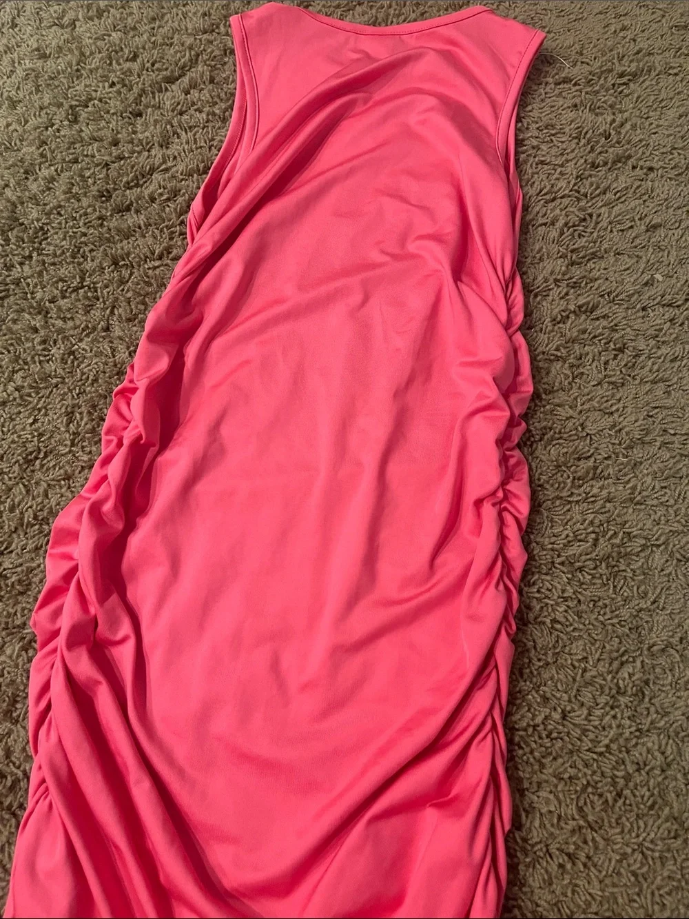 SHEIN Hot Pink Ruched Midi Skirt